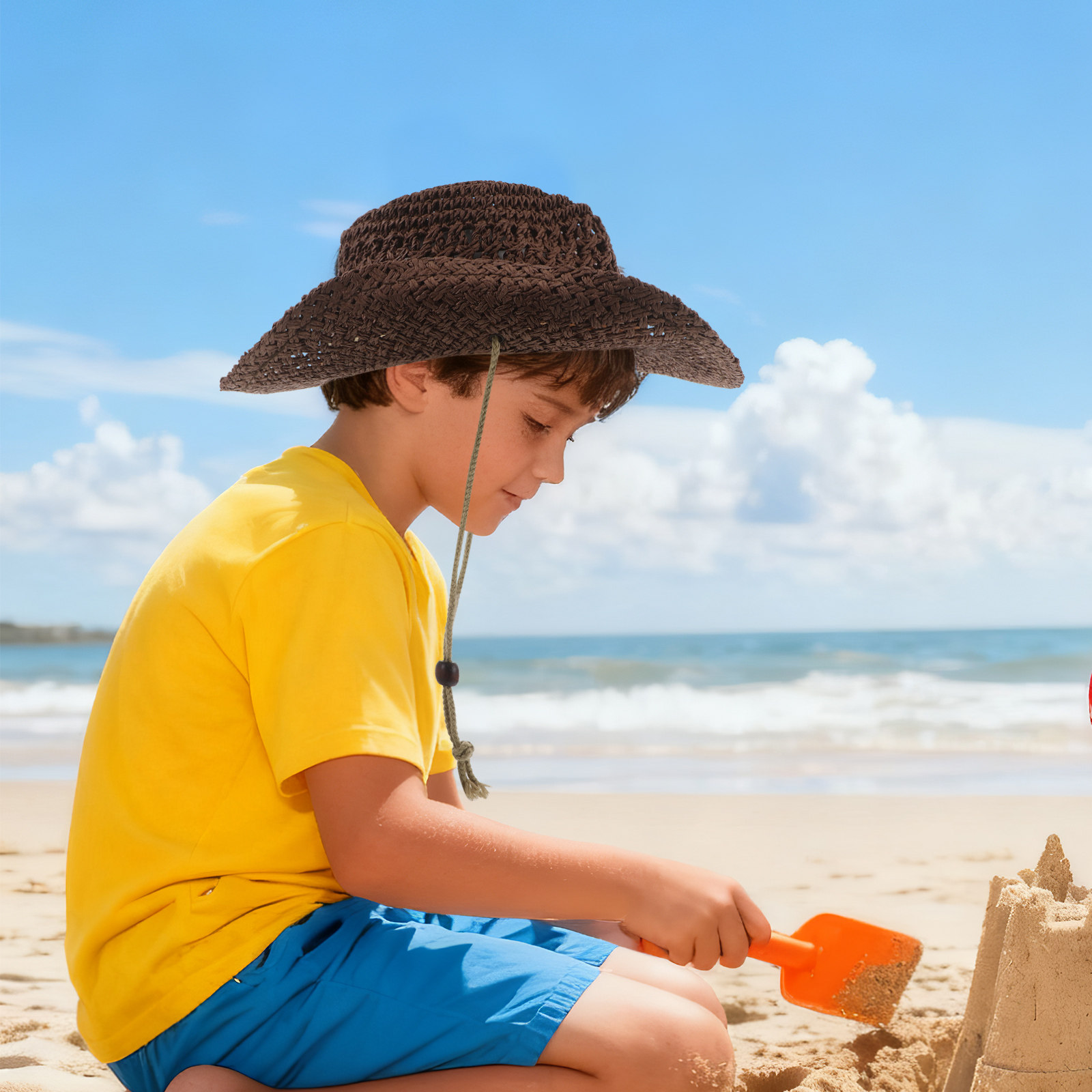 Kids Straw Cowboy Hat Western  - Sun Hat Wide Brim review and price