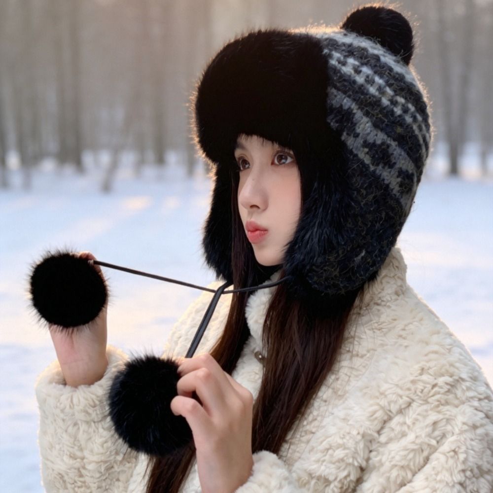 Stylish Polyester Knitted Trap - Winter Trapper Hat review and price