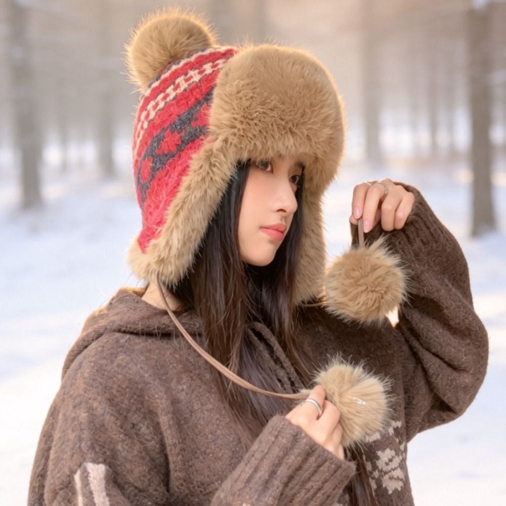 Stylish Polyester Knitted Trap - Winter Trapper Hat review and price