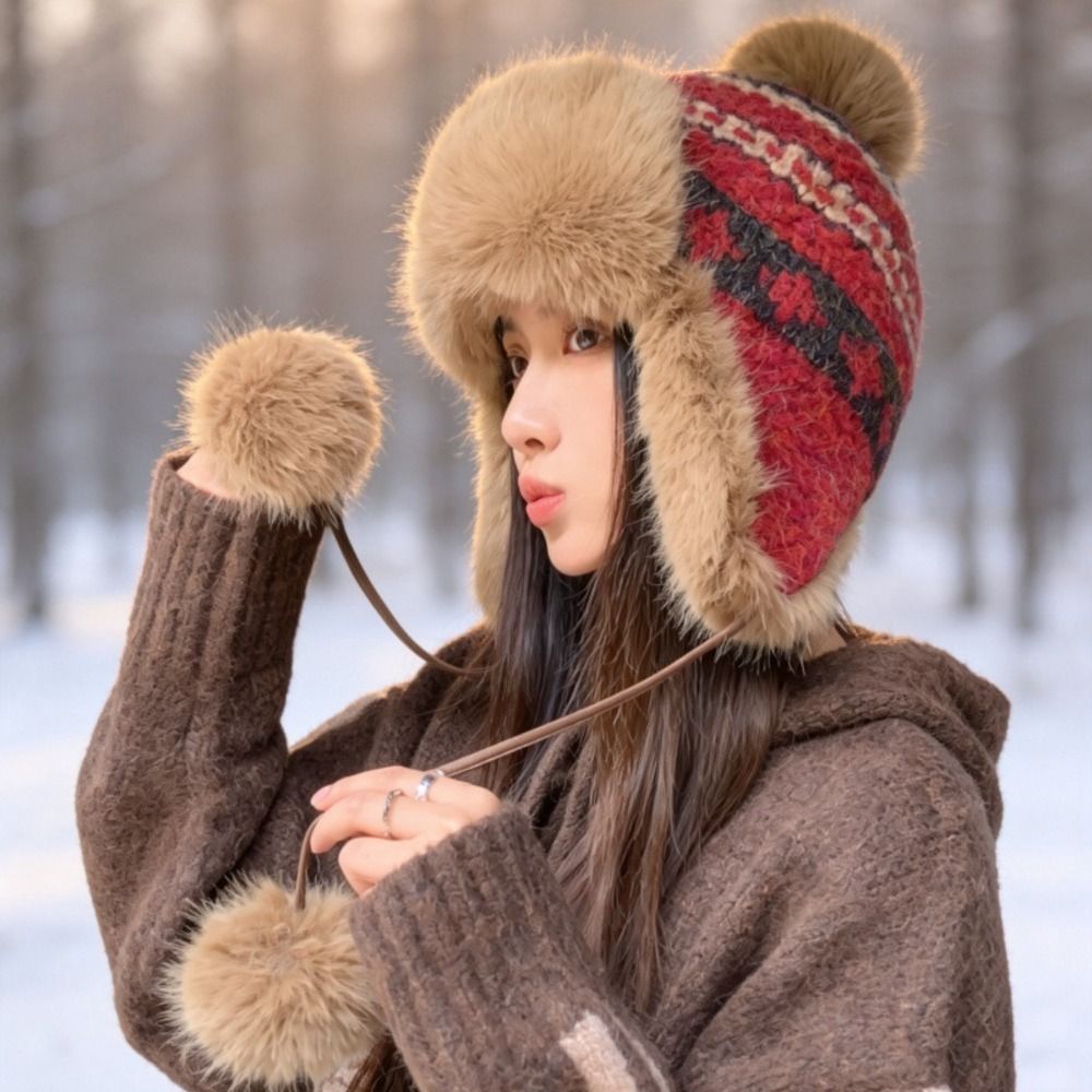 Stylish Polyester Knitted Trap - Winter Trapper Hat review and price